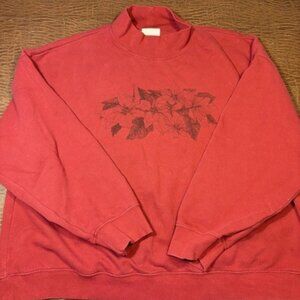 American Eagle Outfitters Red Floral Sweat Shirt Size XL